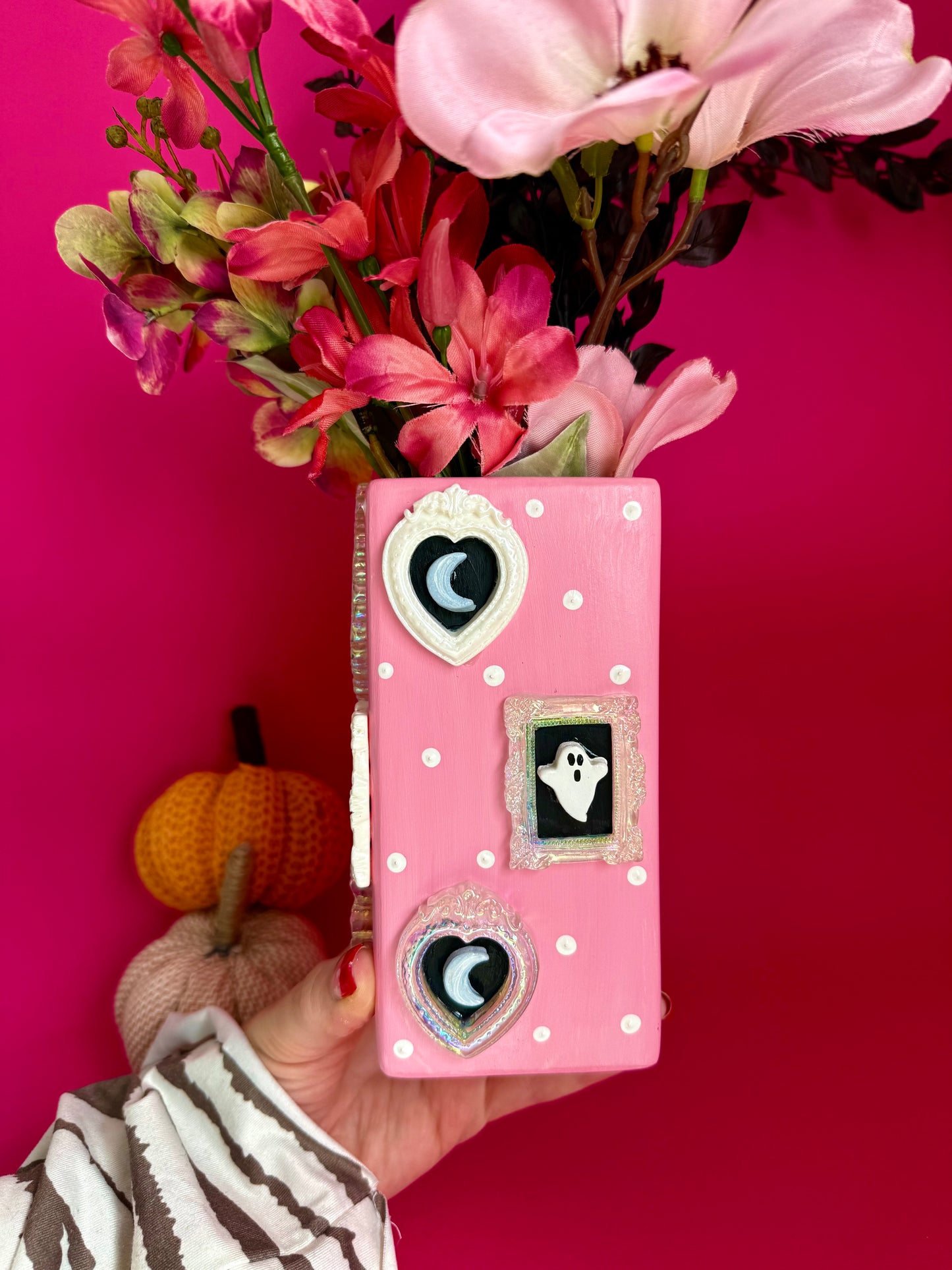 Ghost Gallery Pink and White Ceramic Vase