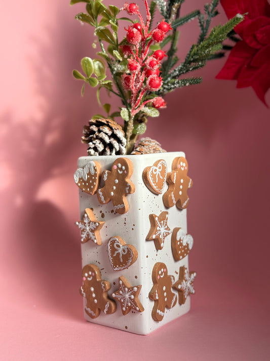 Gingerbread Biscuit Ceramic Vase
