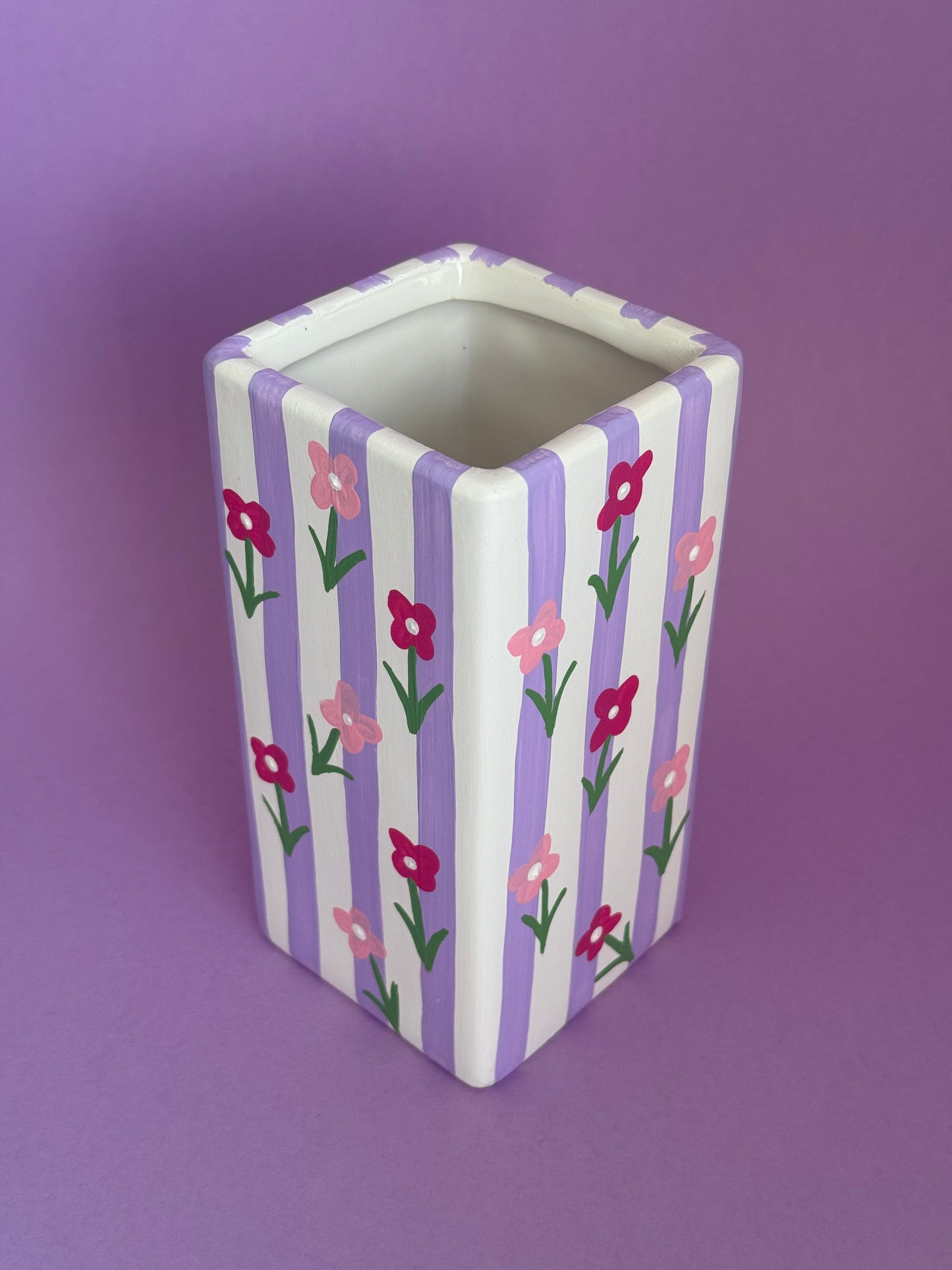Lilac Ditsy Flower Ceramic Vase