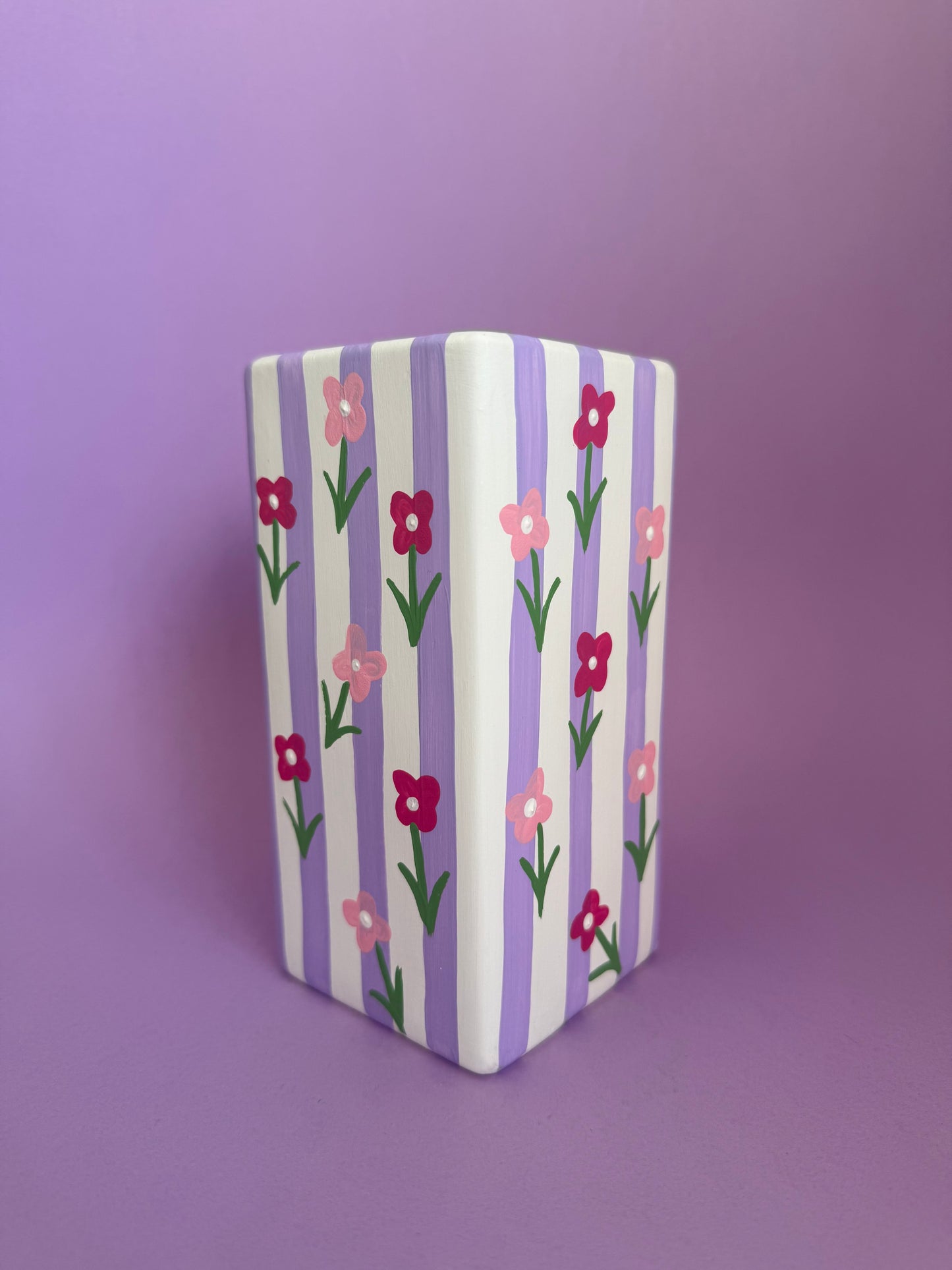 Lilac Ditsy Flower Ceramic Vase
