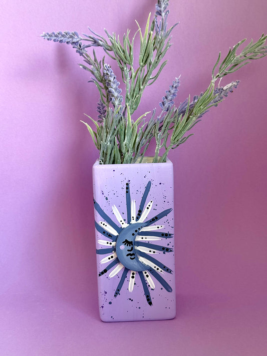 Lilac Moon Ceramic Vase Celestial