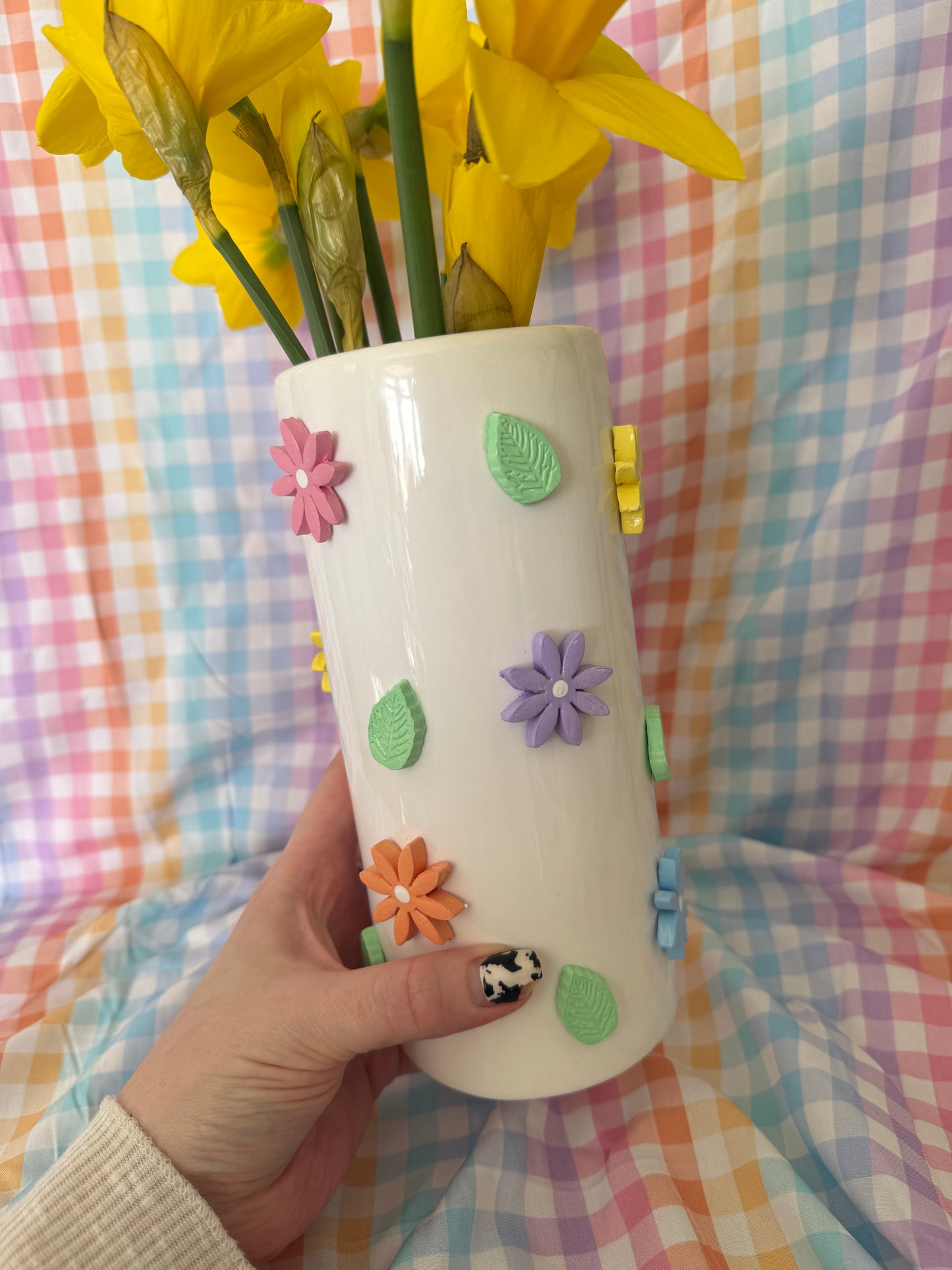 Grandma’s Garden Tall Ceramic Vase