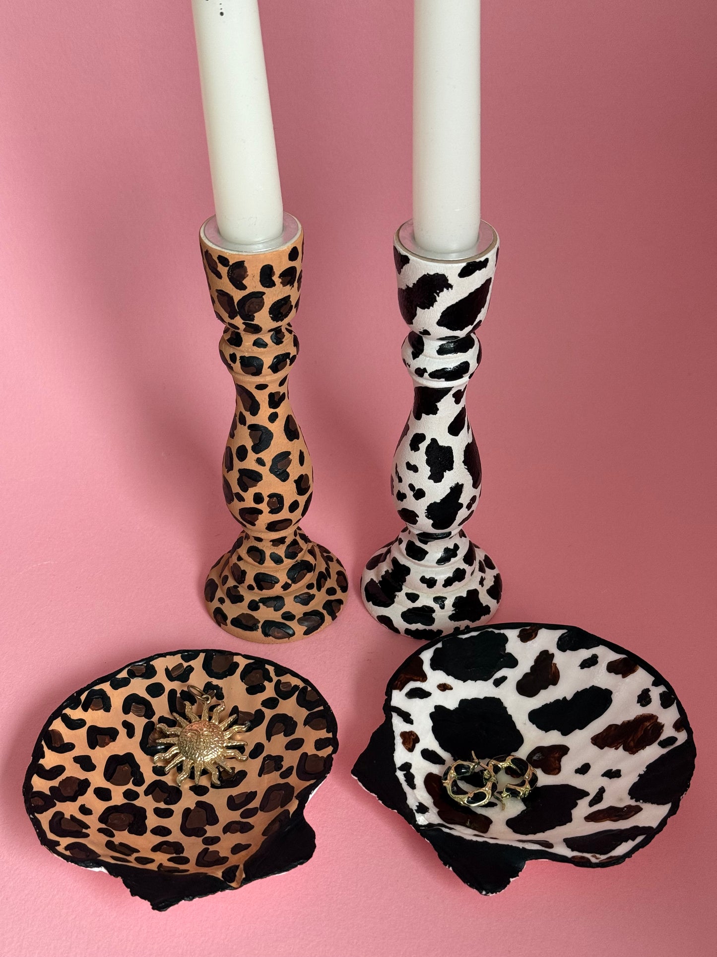 Cow Print Shell Trinket Dish