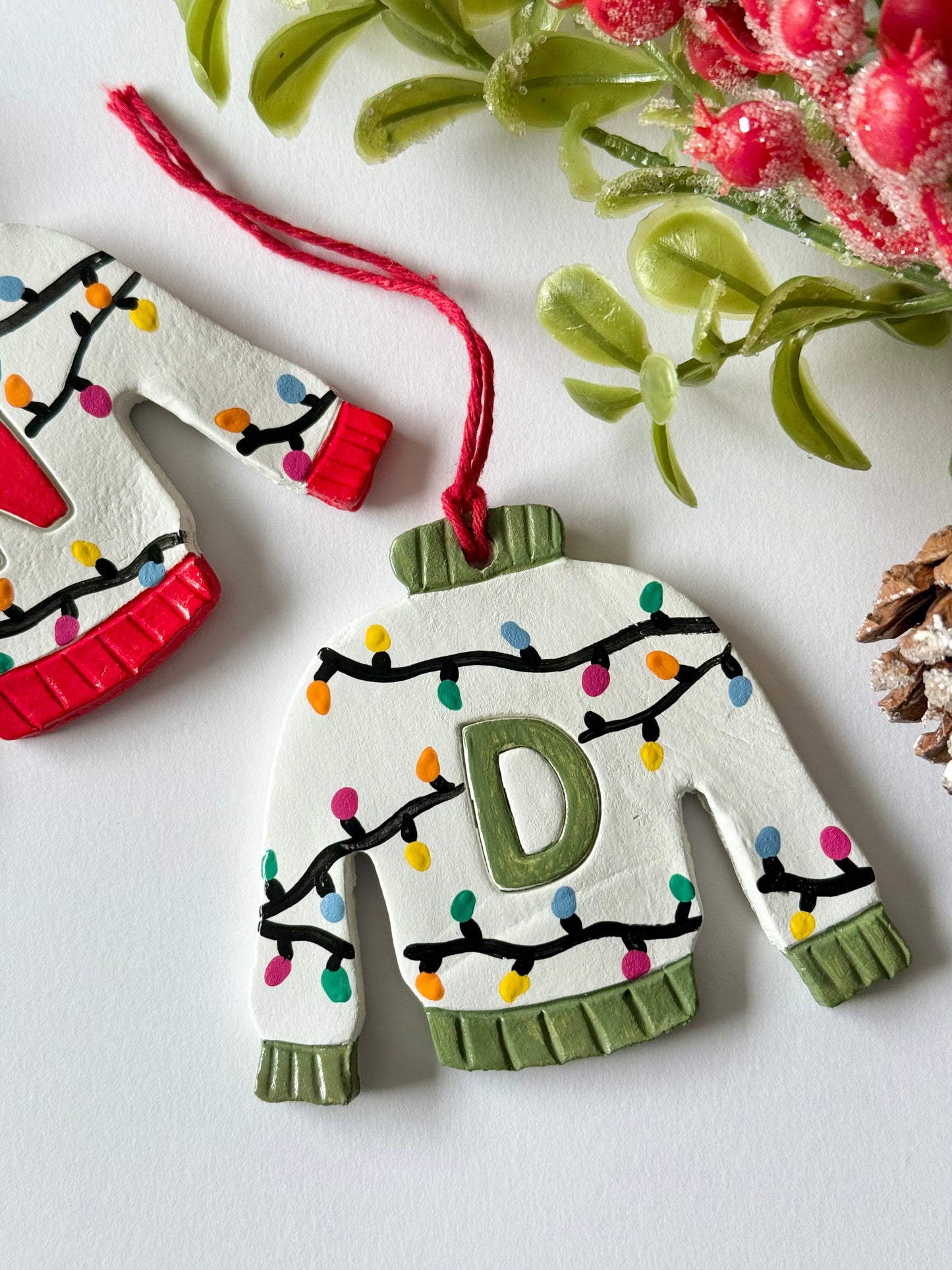 Personalised Name Christmas Jumper Bauble Tree Decoration MORE COLOURS