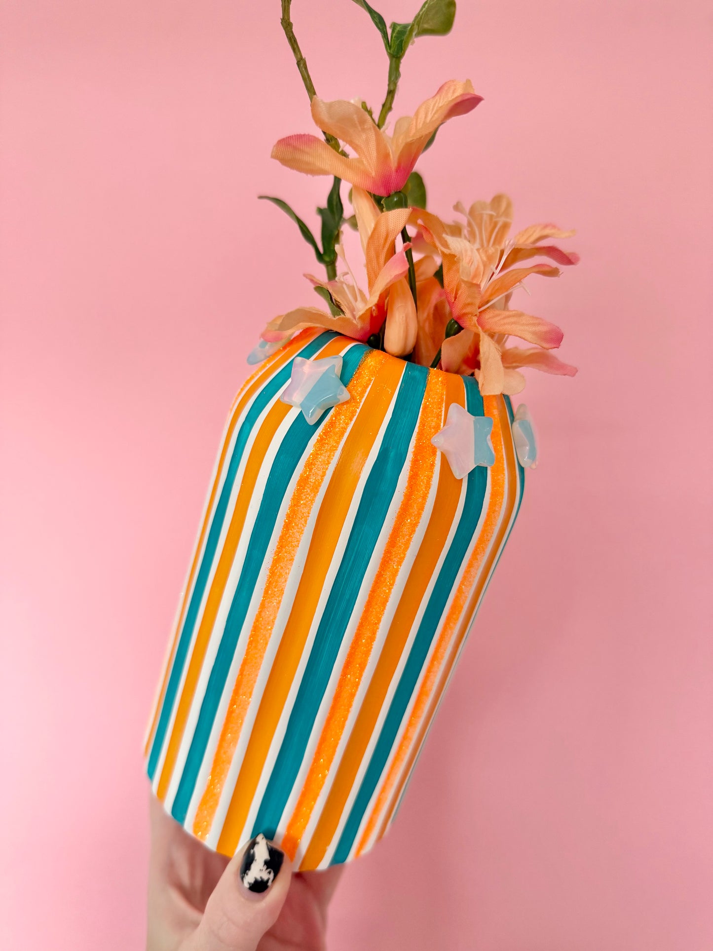 “Showgirl” with Opalite Stars Ceramic Vase