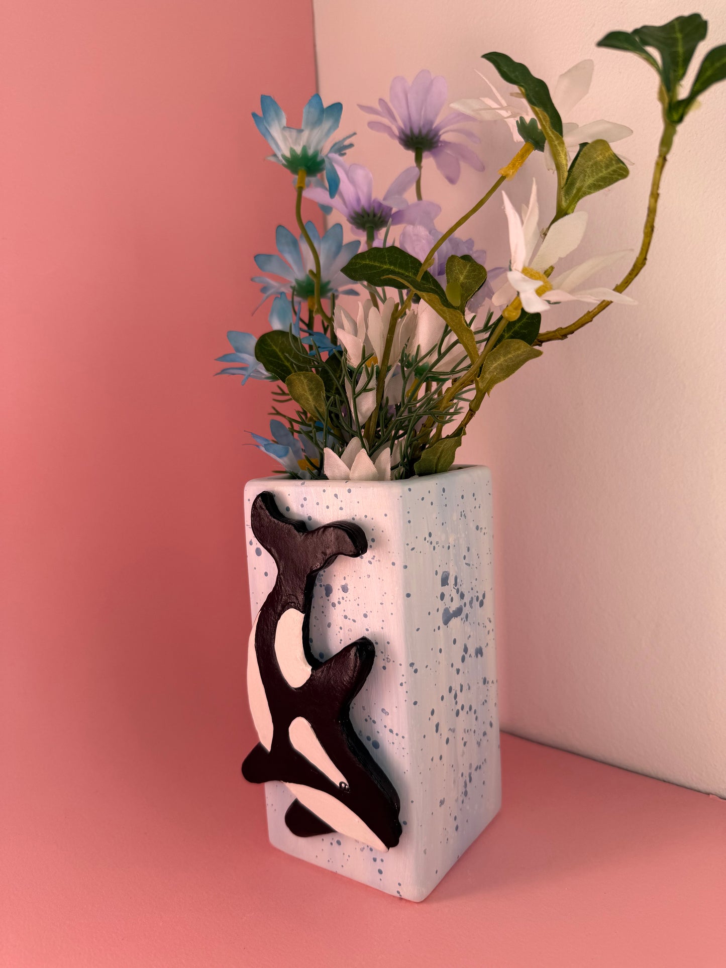 Orca Whale Ceramic Vase