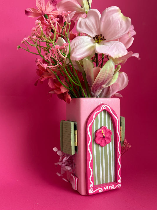 Hibiscus House Interactive Ceramic Vase Handmade
