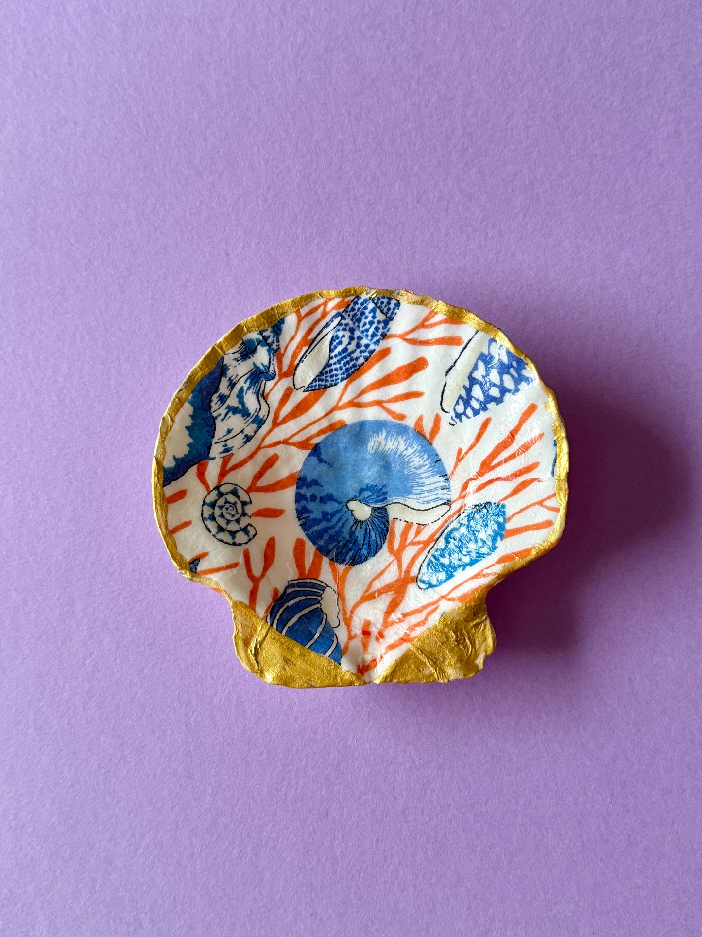 Shell Trinket Dish Jewellery Tray Decoupage