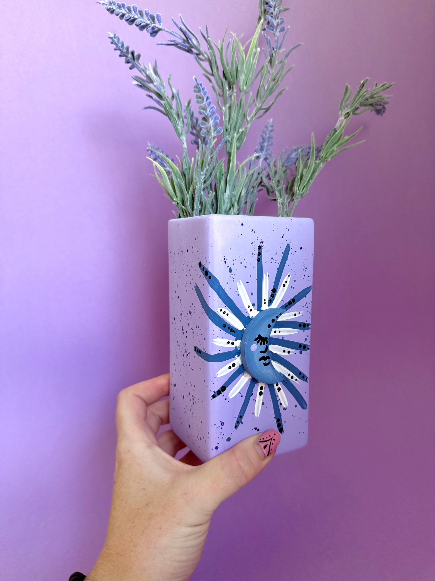Lilac Moon Ceramic Vase Celestial
