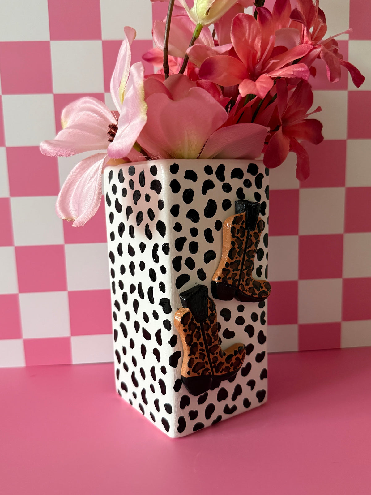 Wild Cowgirl Boots Ceramic Vase
