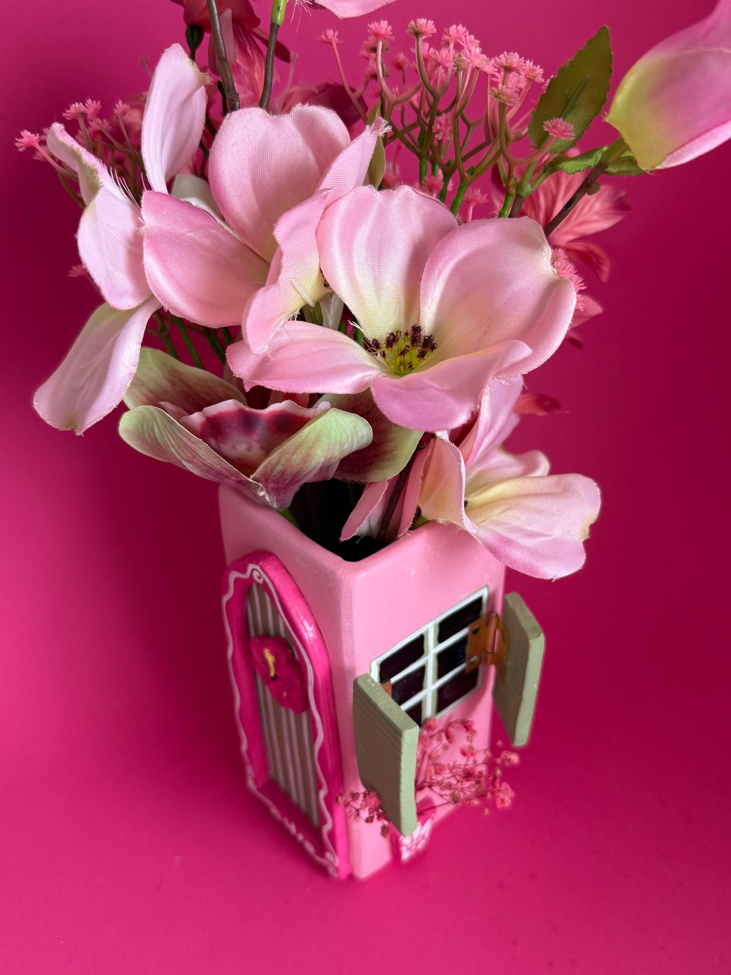 Hibiscus House Interactive Ceramic Vase Handmade