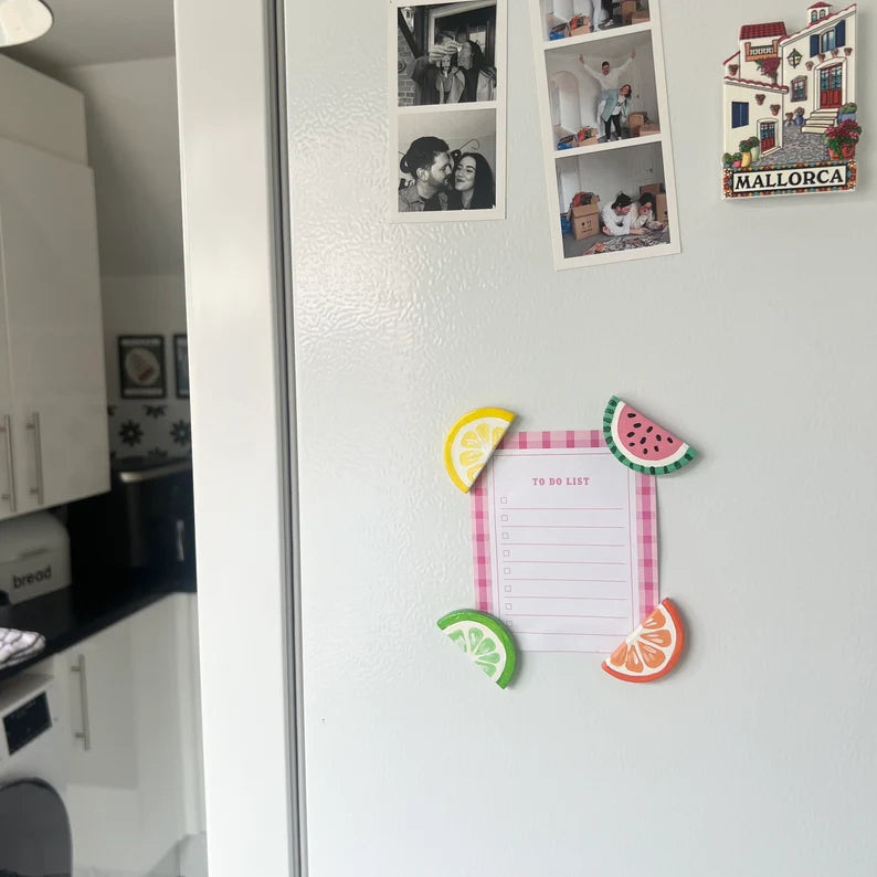 Fruit Magnets Set of 4 Fridge Magnets, Kitchen Decor, Locker Magnets Lemon, Lime, Orange, Watermelon