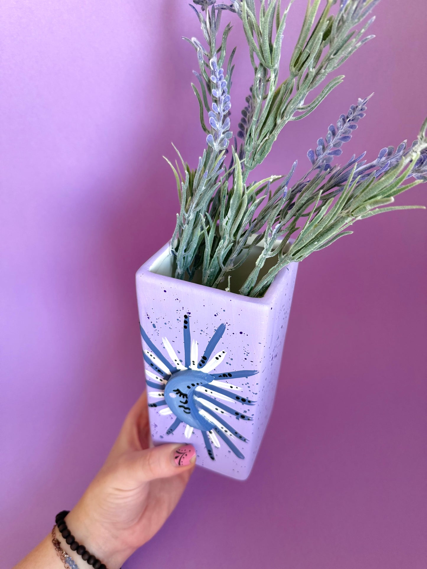 Lilac Moon Ceramic Vase Celestial