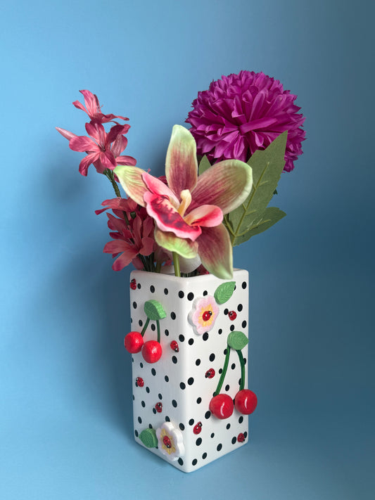 Dotty Lucky Ladybird Ceramic Vase