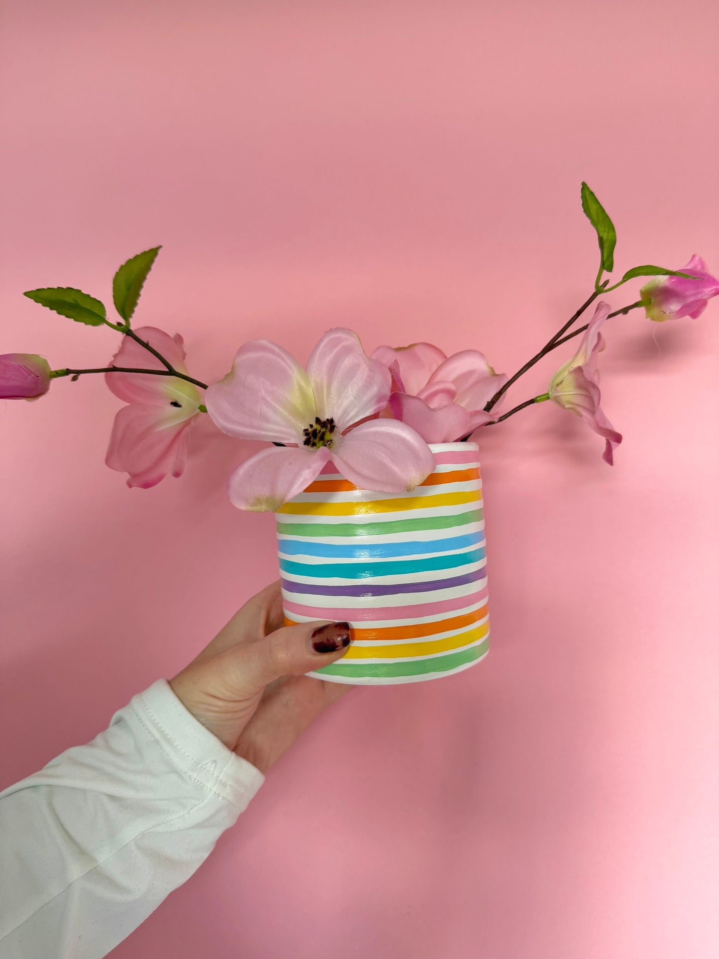 Rainbow Stripe Mini Vase/Pot