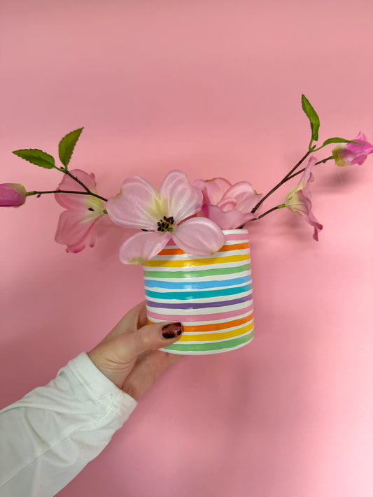 Rainbow Stripe Mini Vase/Pot
