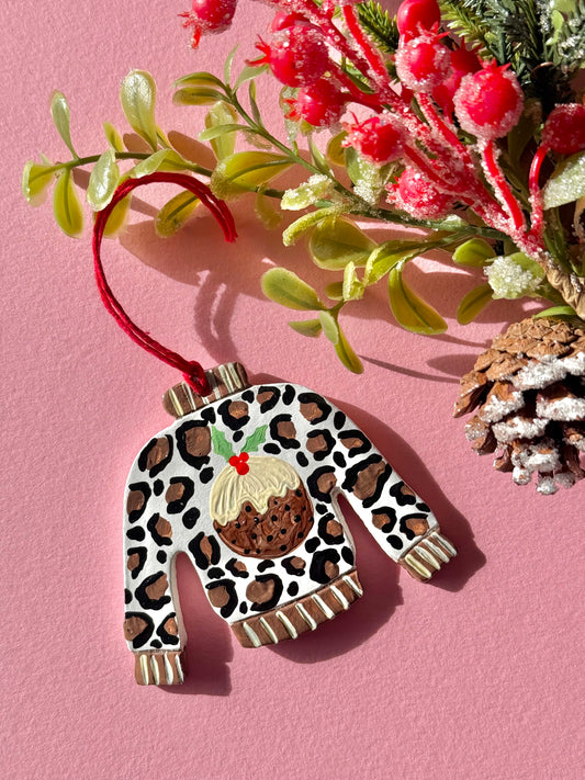 Christmas Pudding Jumper Tree Decoration