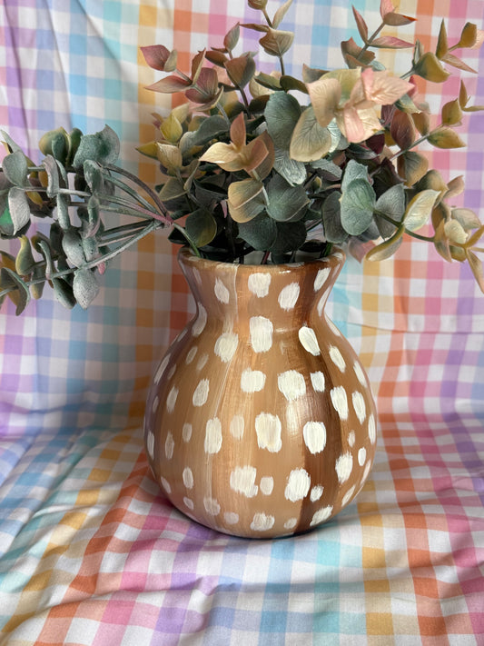 Deer Print Ceramic Vase