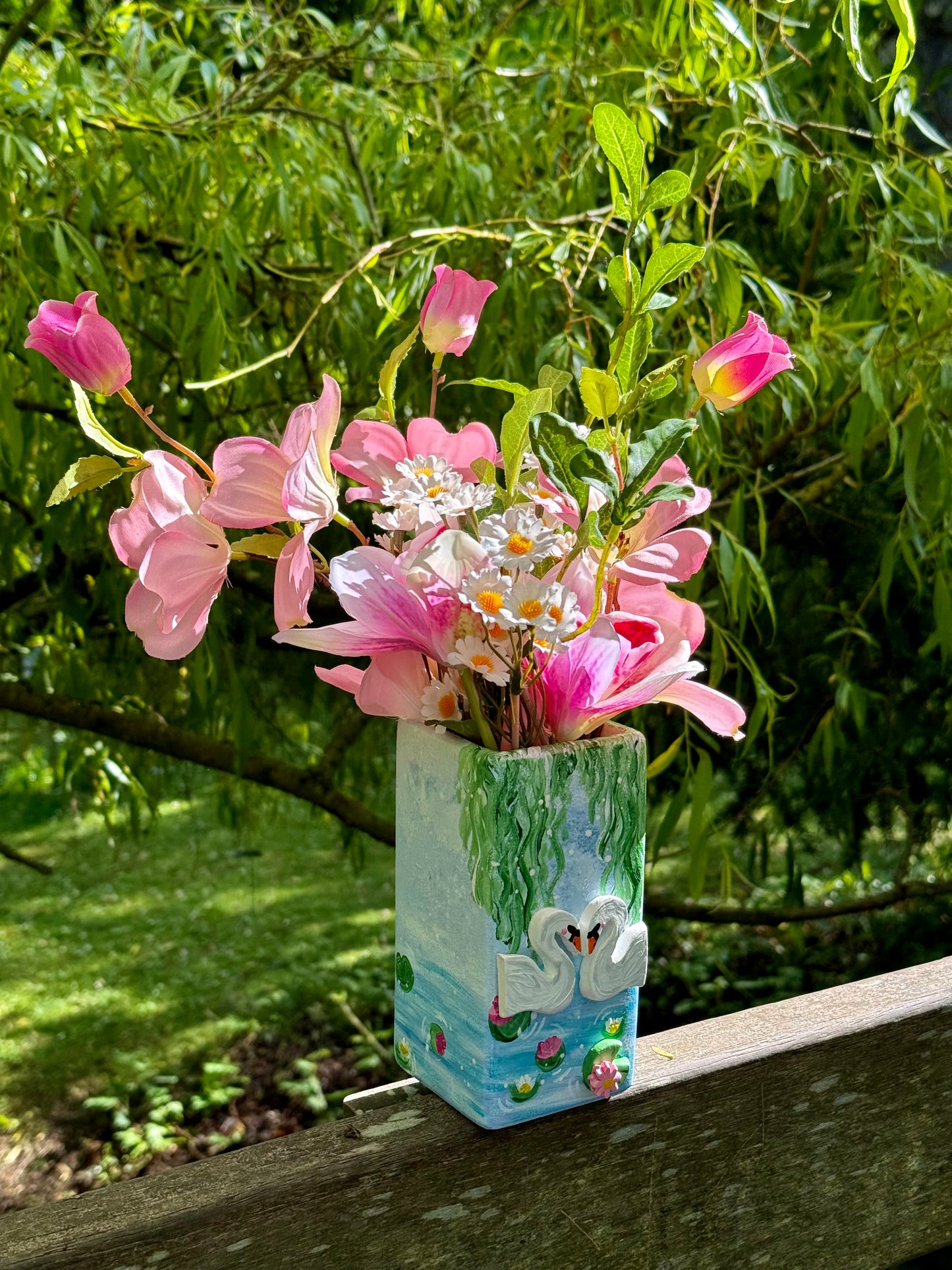 Swan Lake Ceramic Vase