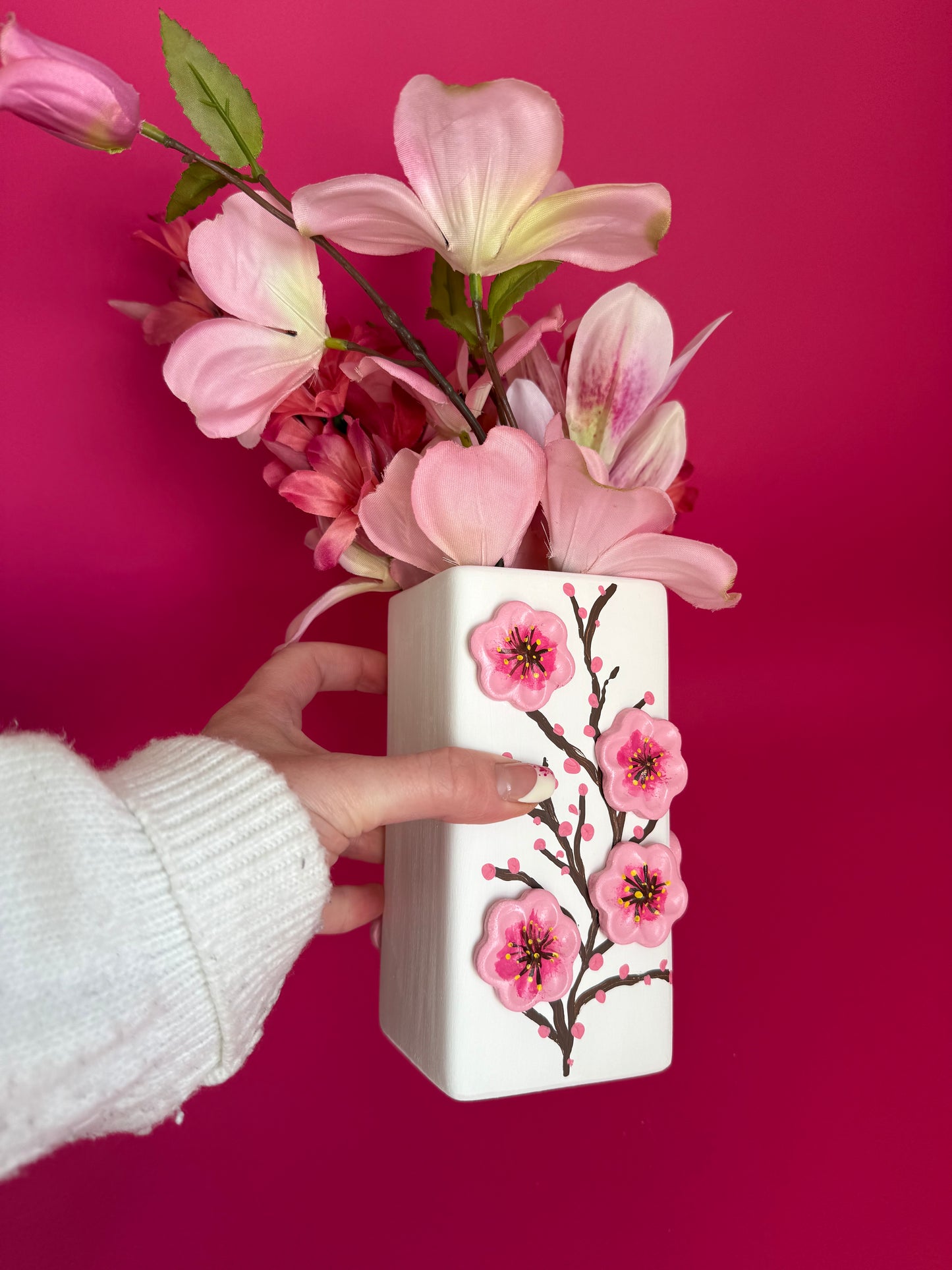 Cherry Blossom Ceramic Vase