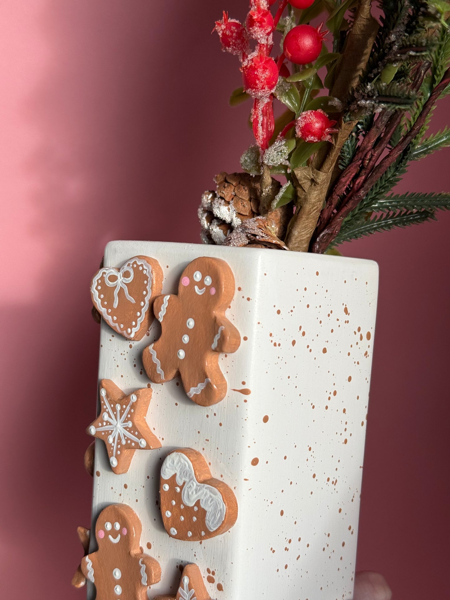 Gingerbread Biscuit Ceramic Vase