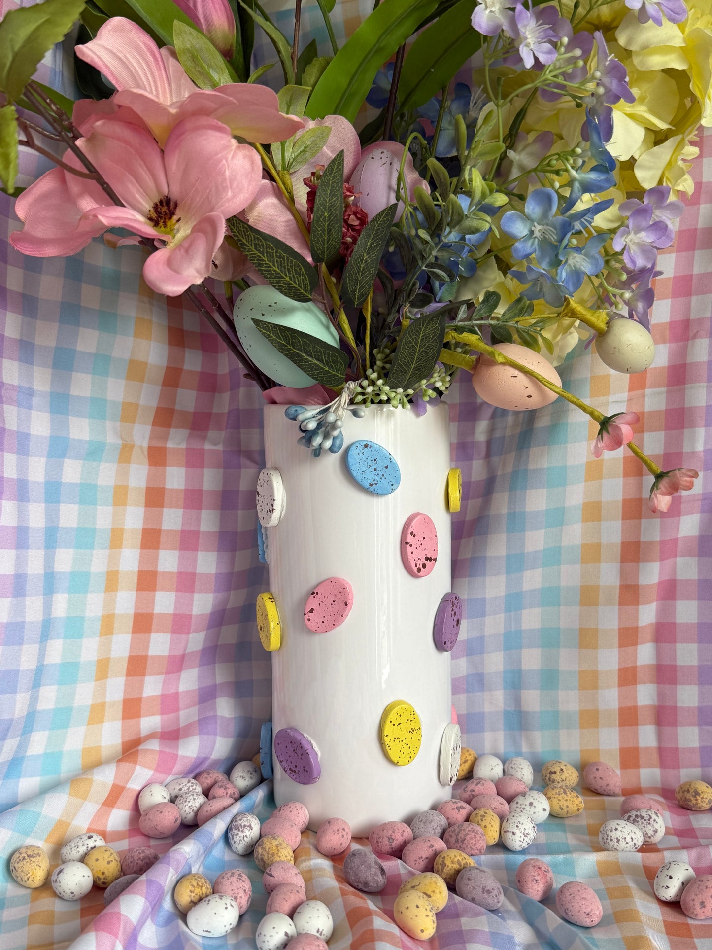 Tall Mini Eggs Ceramic Vase