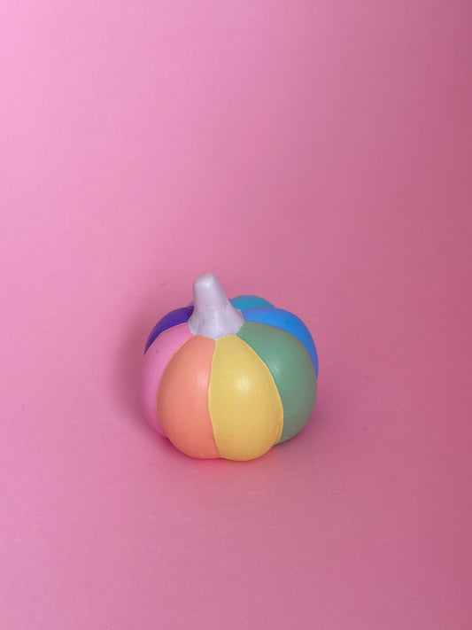 Rainbow Ceramic Pumpkin Hand Painted