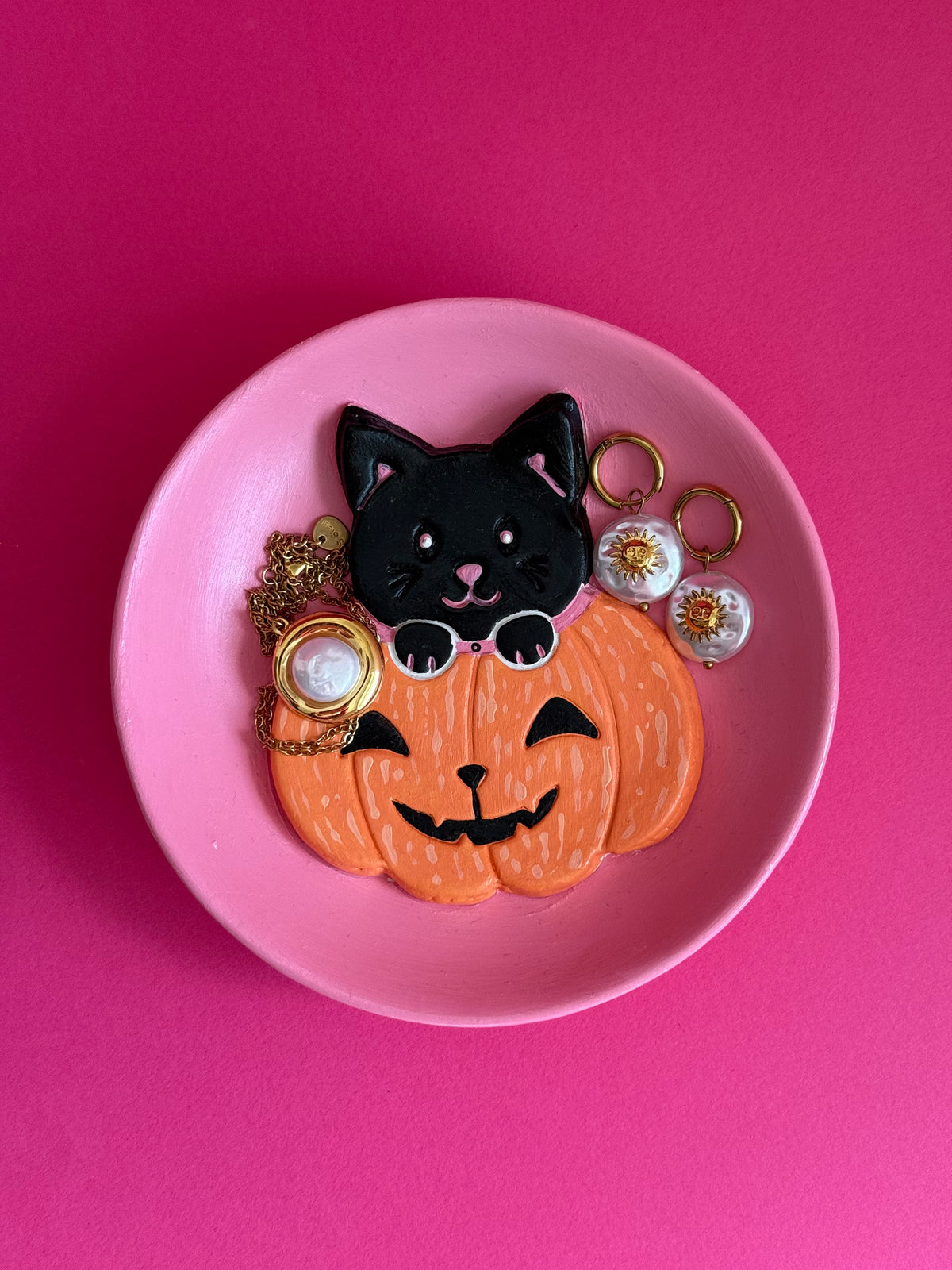 Pumpkin Cat Trinket Dish