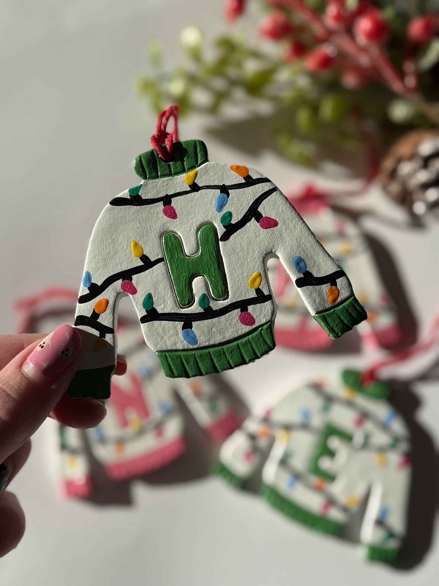 Personalised Name Christmas Jumper Bauble Tree Decoration MORE COLOURS
