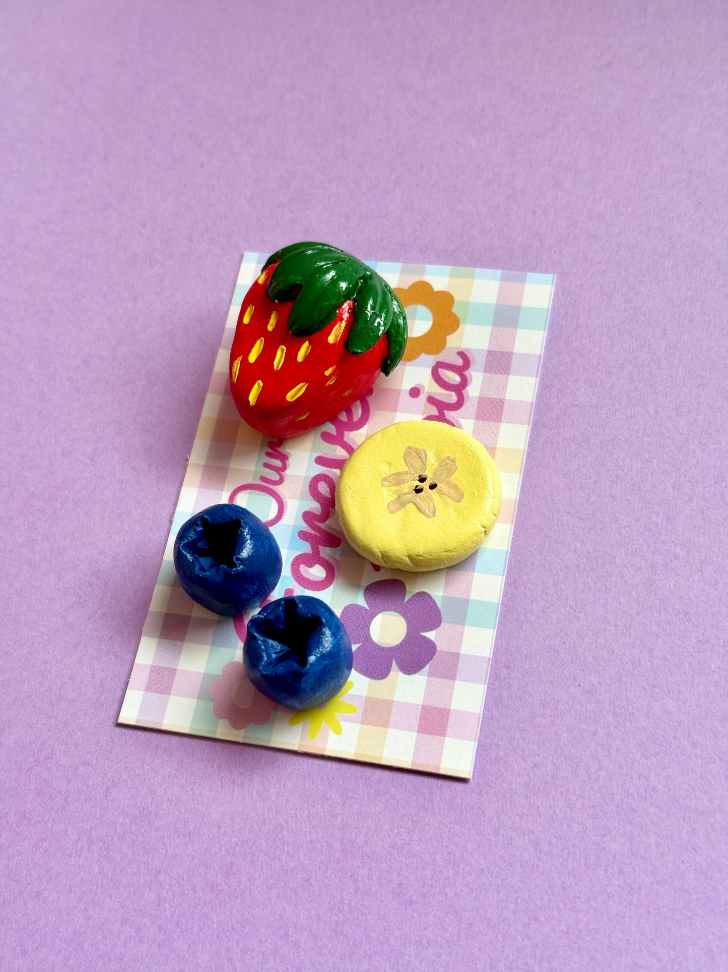 Fruit Magnets Strawberry Banana Blueberries
