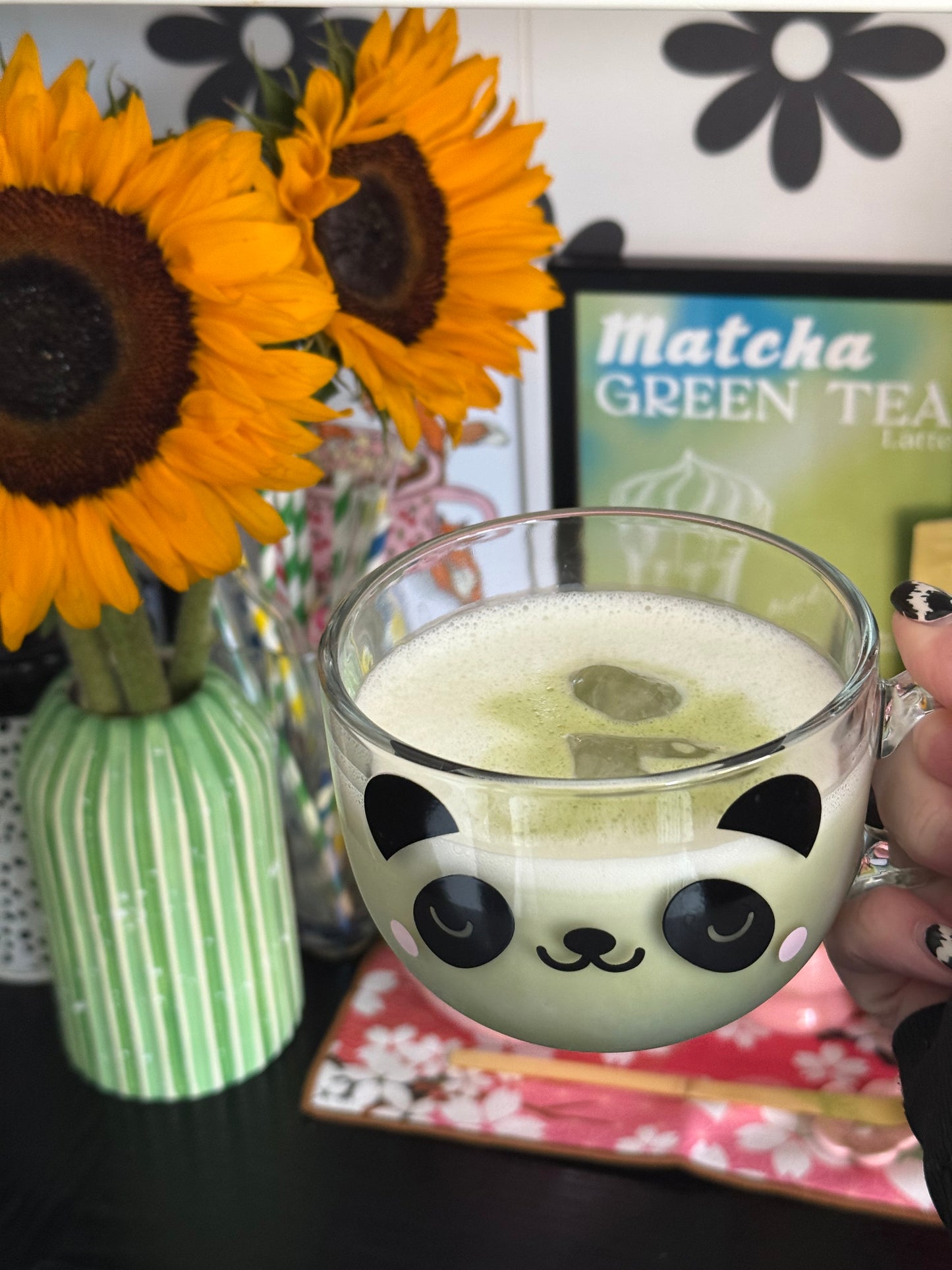 Matcha Stripe Ceramic Vase