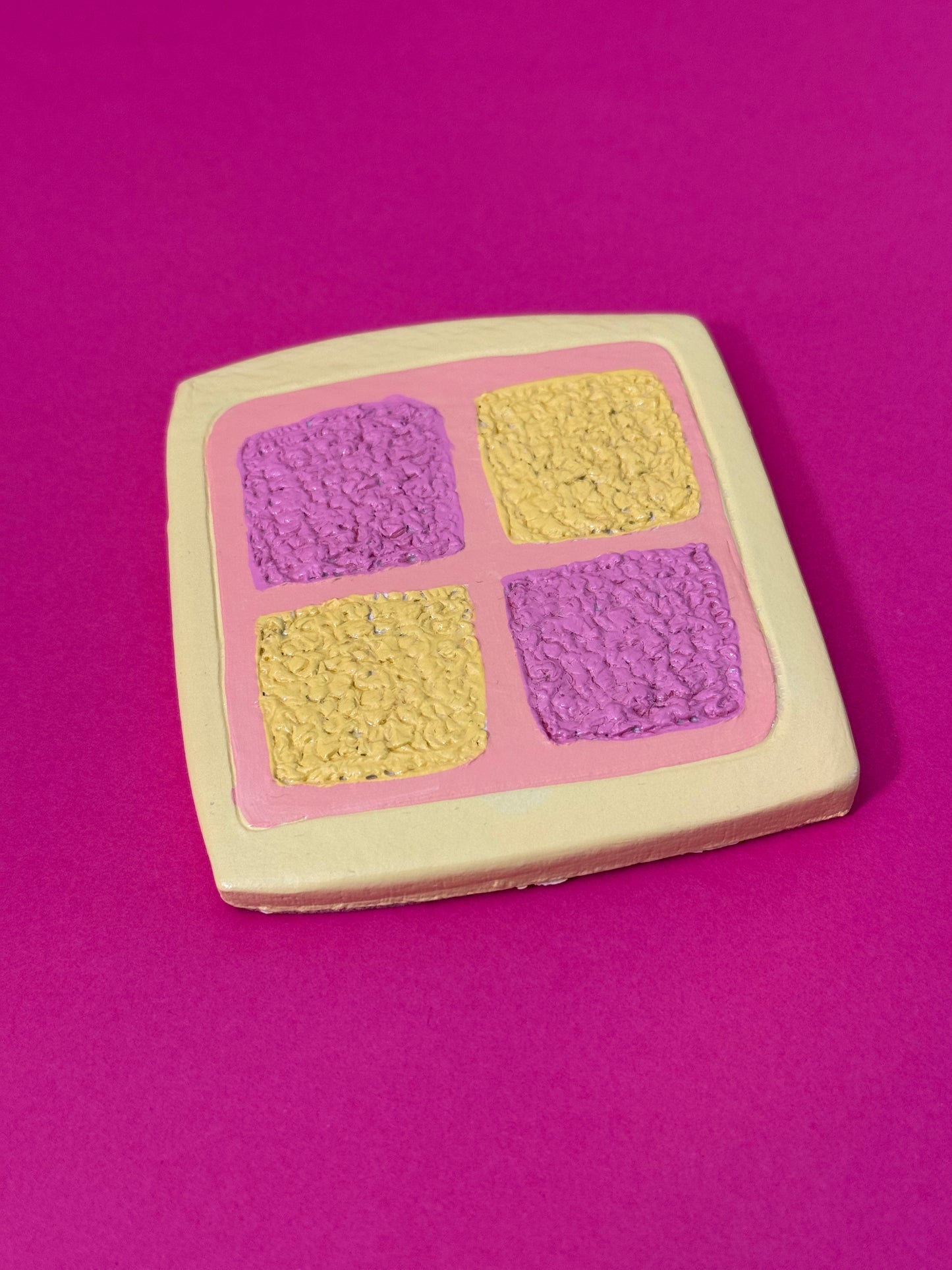 MADE TO ORDER Battenberg Coaster Clay Handmade