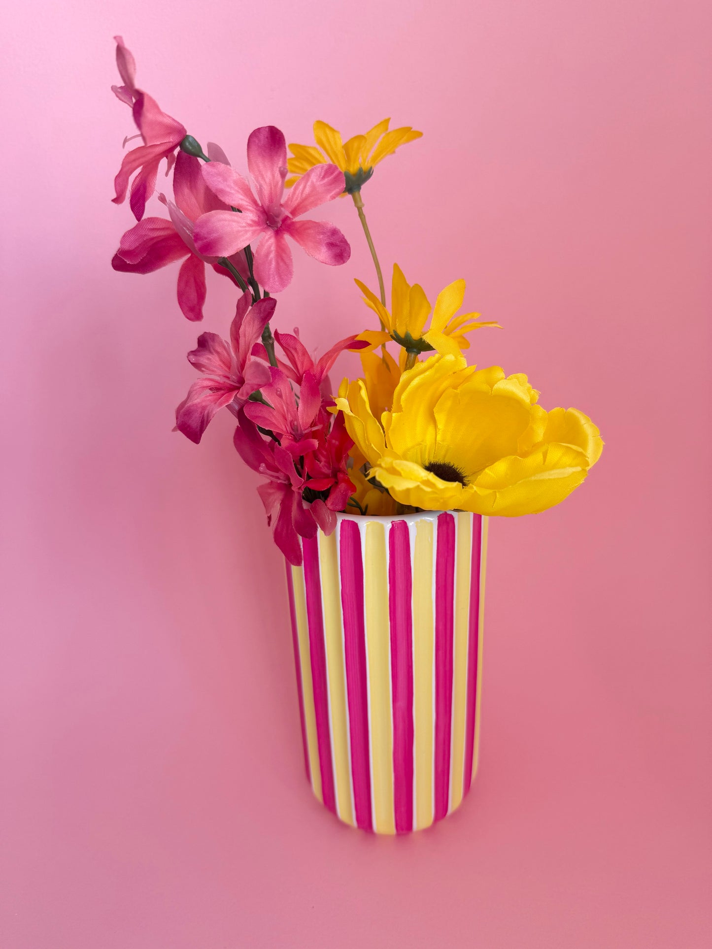 Rhubarb & Custard Stripe Ceramic Vase