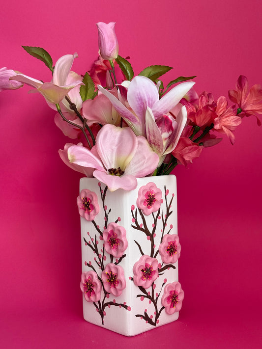 Cherry Blossom Ceramic Vase