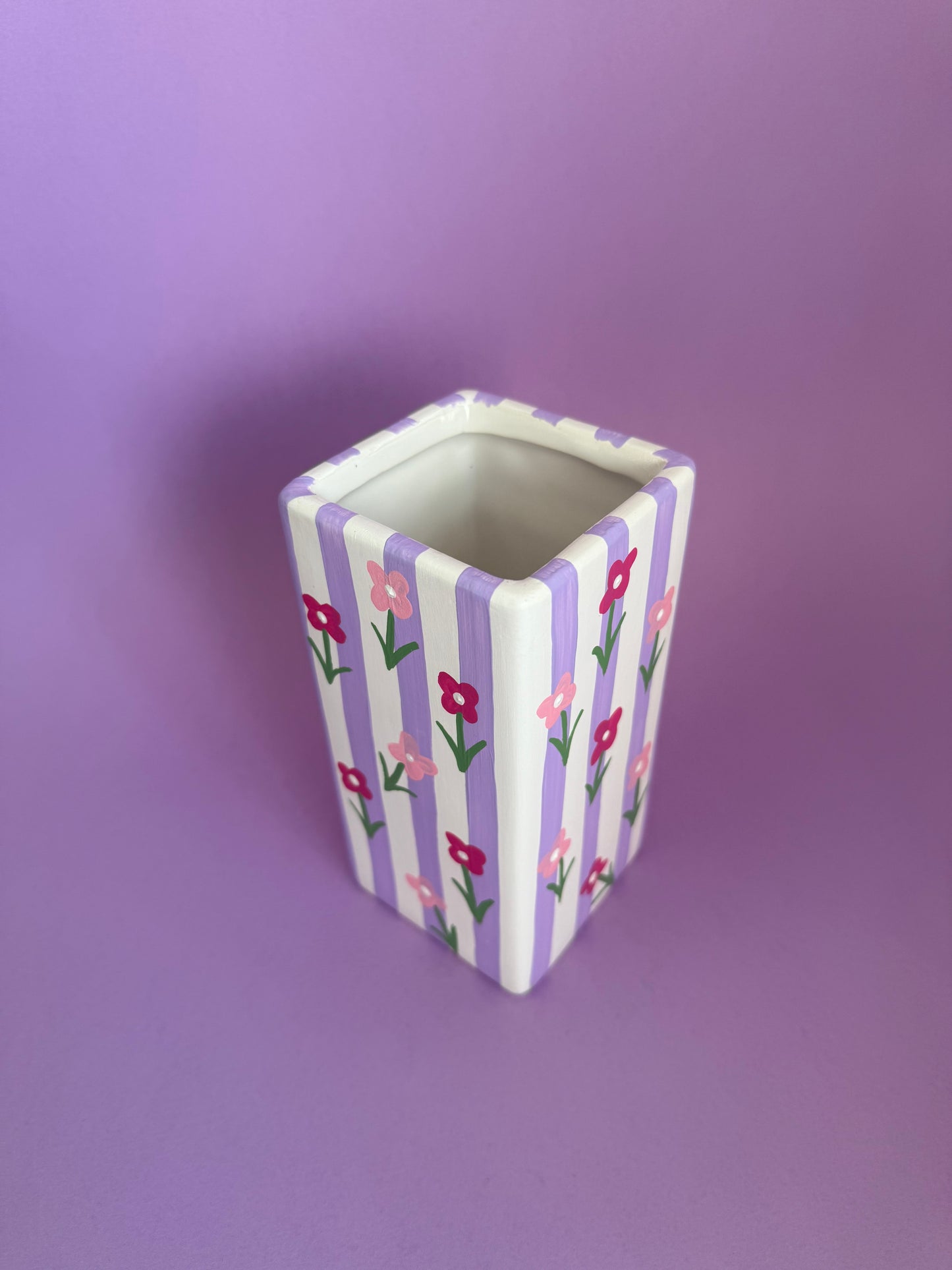 Lilac Ditsy Flower Ceramic Vase