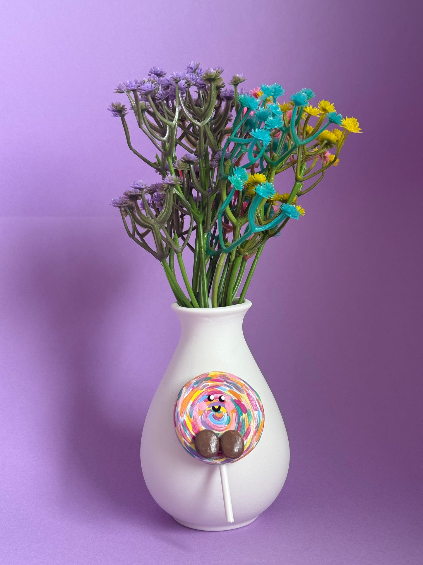 Rainbow Lollipop Bud Vase