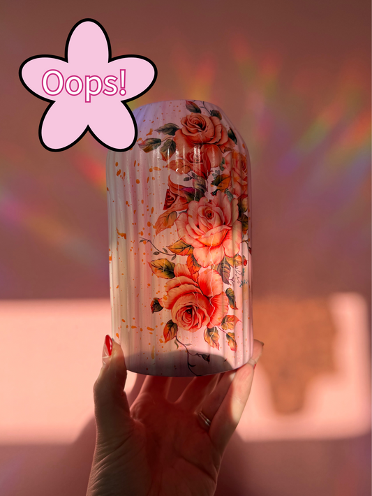 Seconds Peach Floral Ceramic Vase