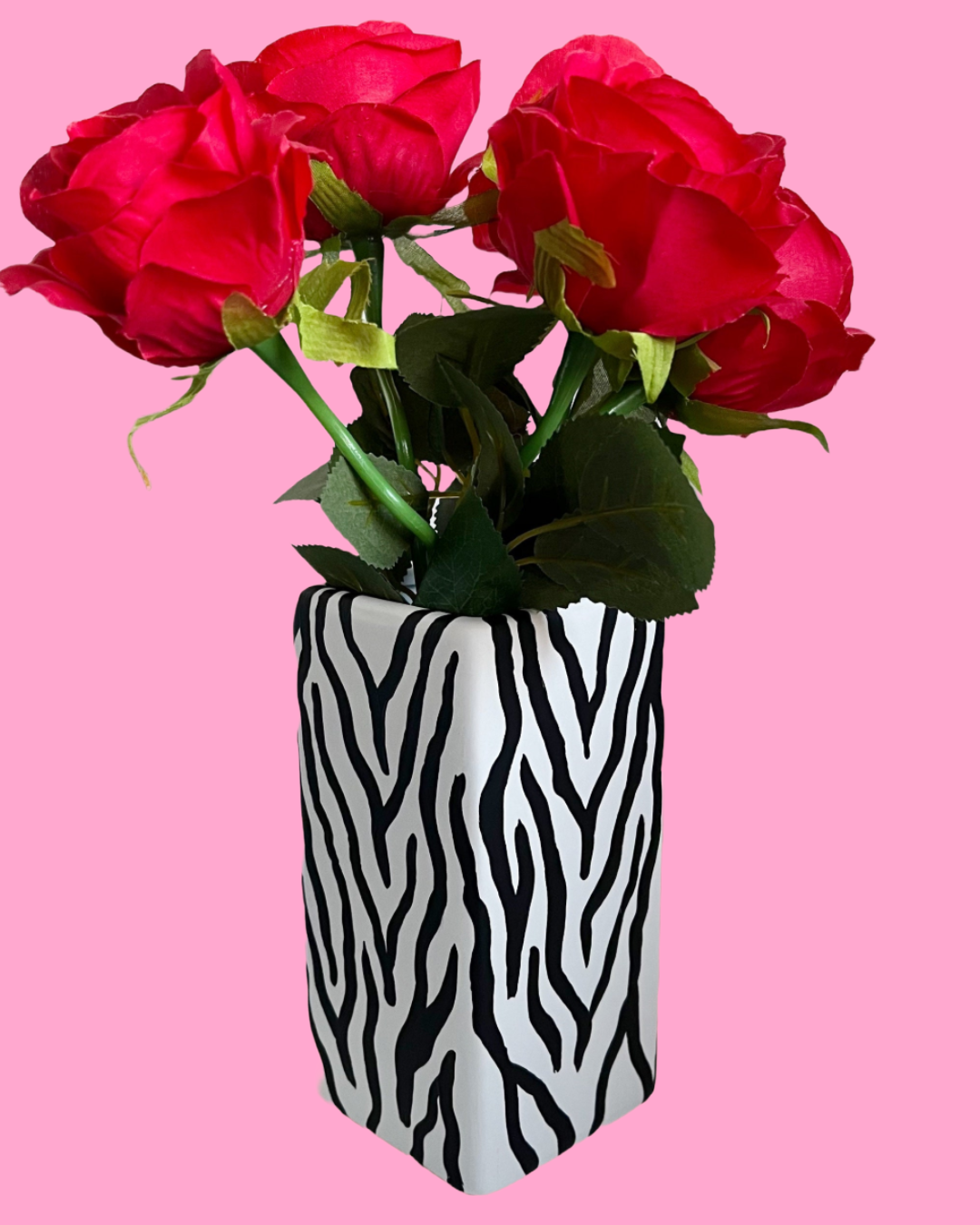 Zebra Print Ceramic Vase
