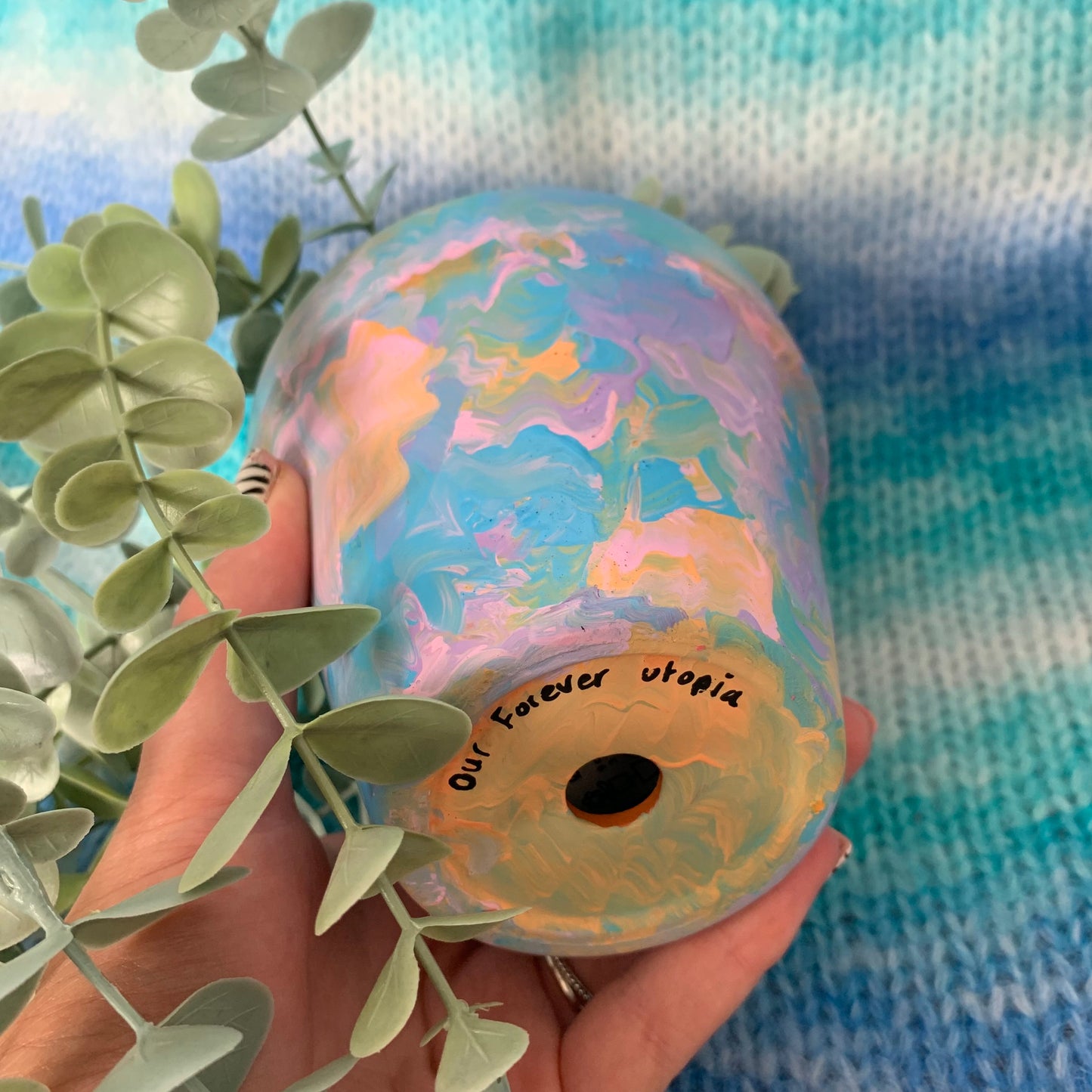 Hand Painted Pastel Plant Pot