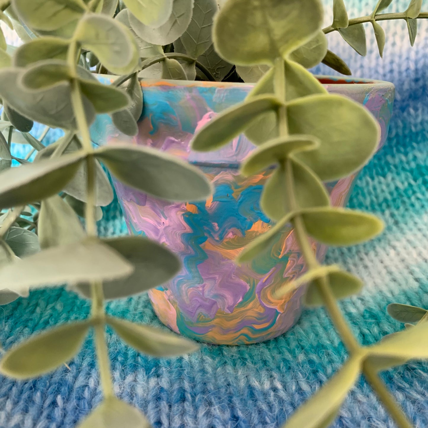 Hand Painted Pastel Plant Pot