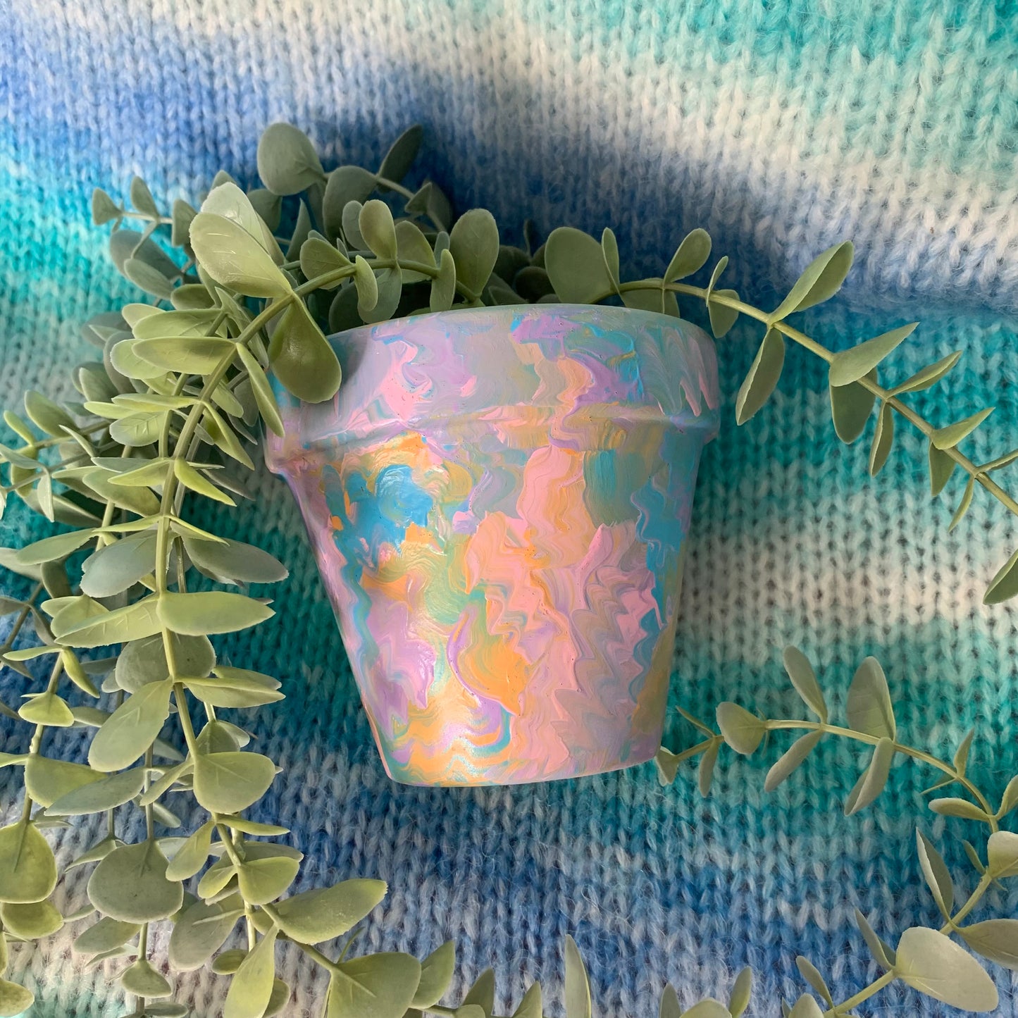 Hand Painted Pastel Plant Pot