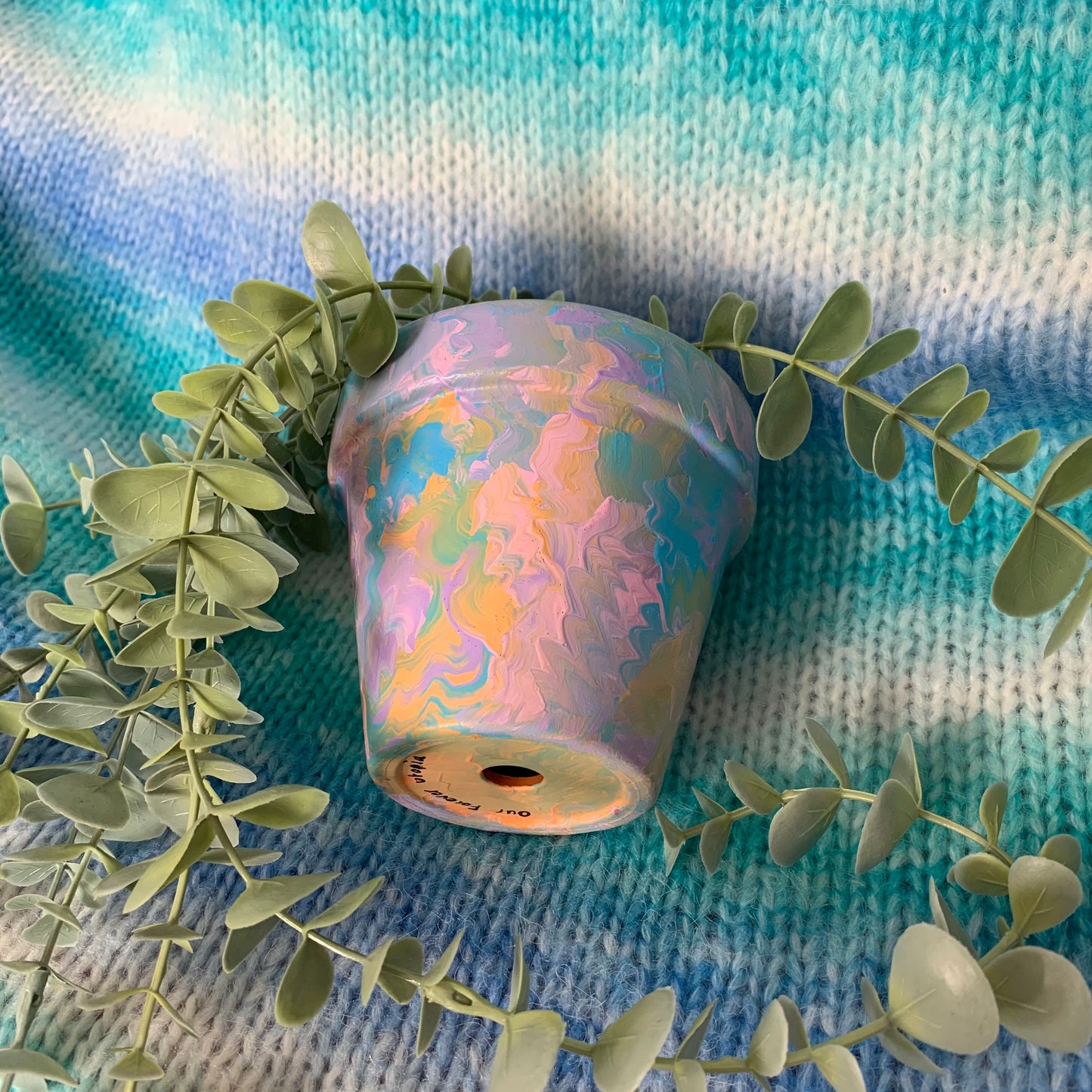 Hand Painted Pastel Plant Pot