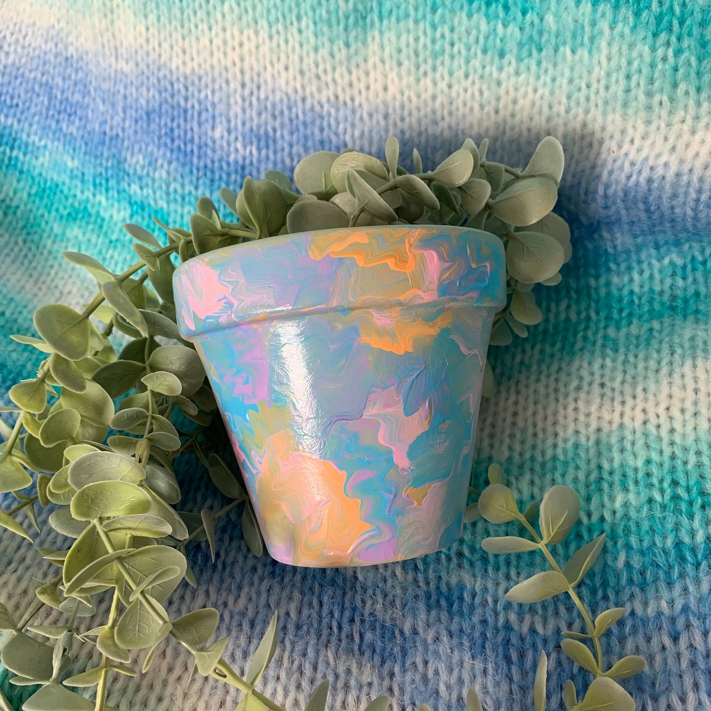 Hand Painted Pastel Plant Pot