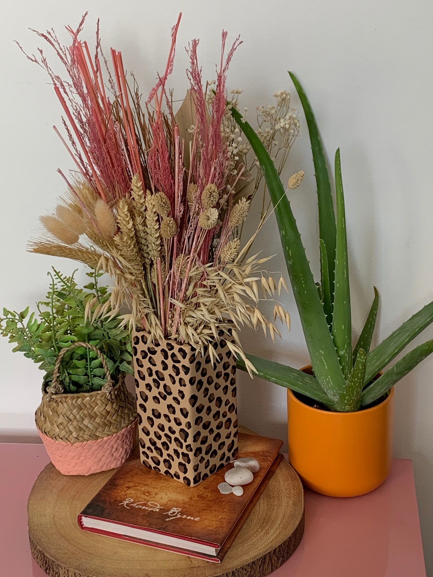 Hand Painted Leopard Print Ceramic Vase