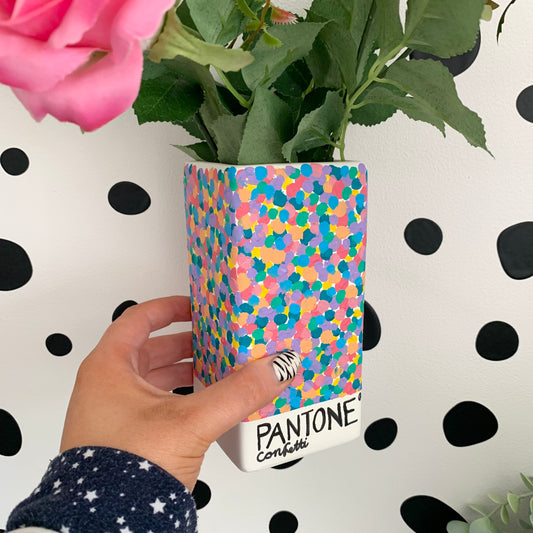 Hand Painted Pantone Colourful Confetti Ceramic Vase