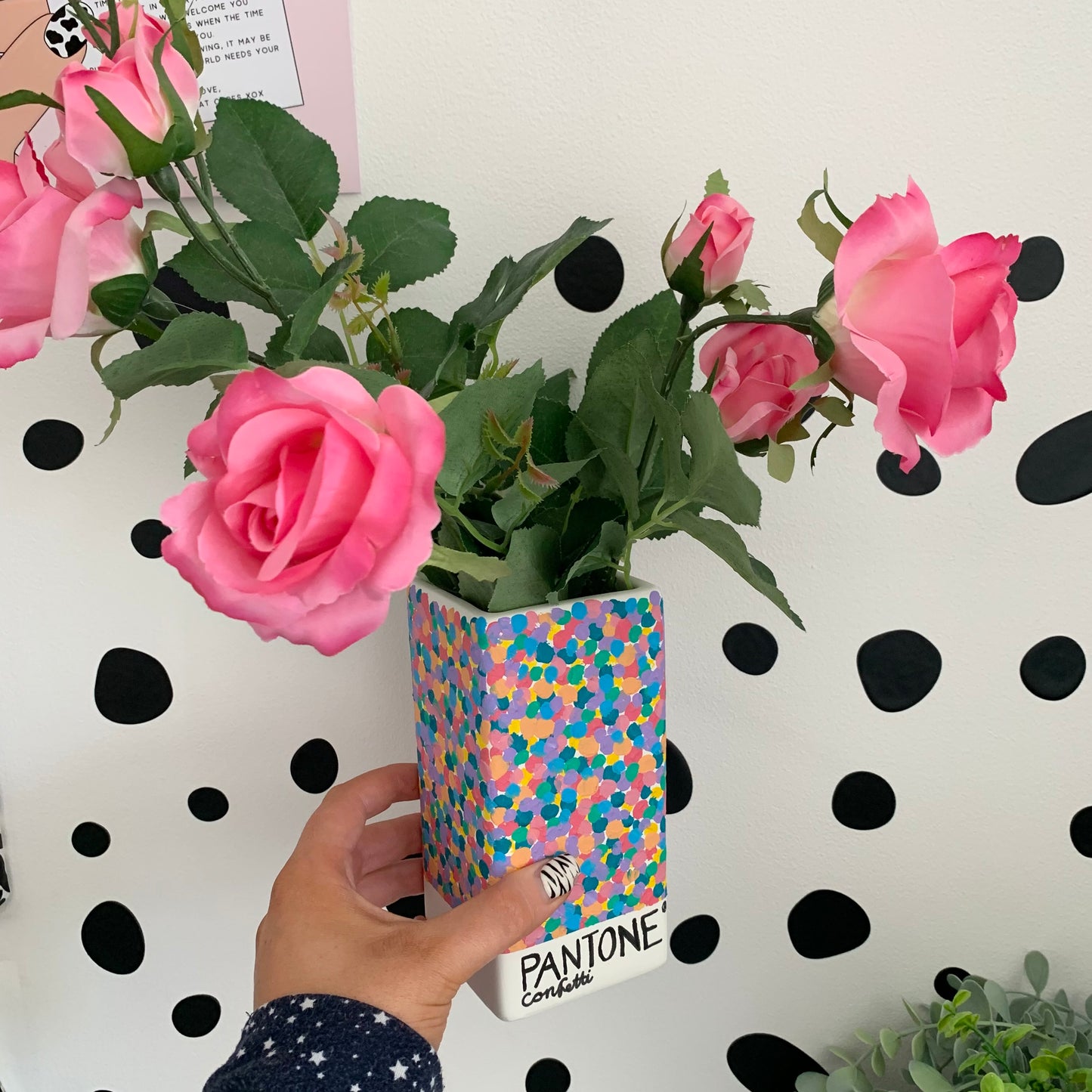 Hand Painted Pantone Colourful Confetti Ceramic Vase