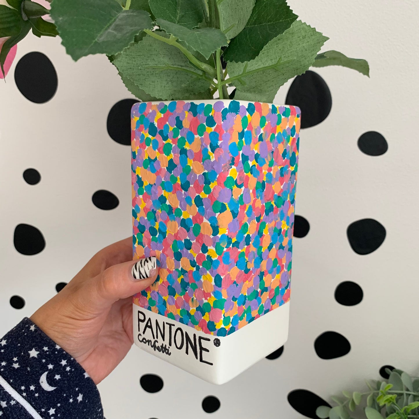 Hand Painted Pantone Colourful Confetti Ceramic Vase