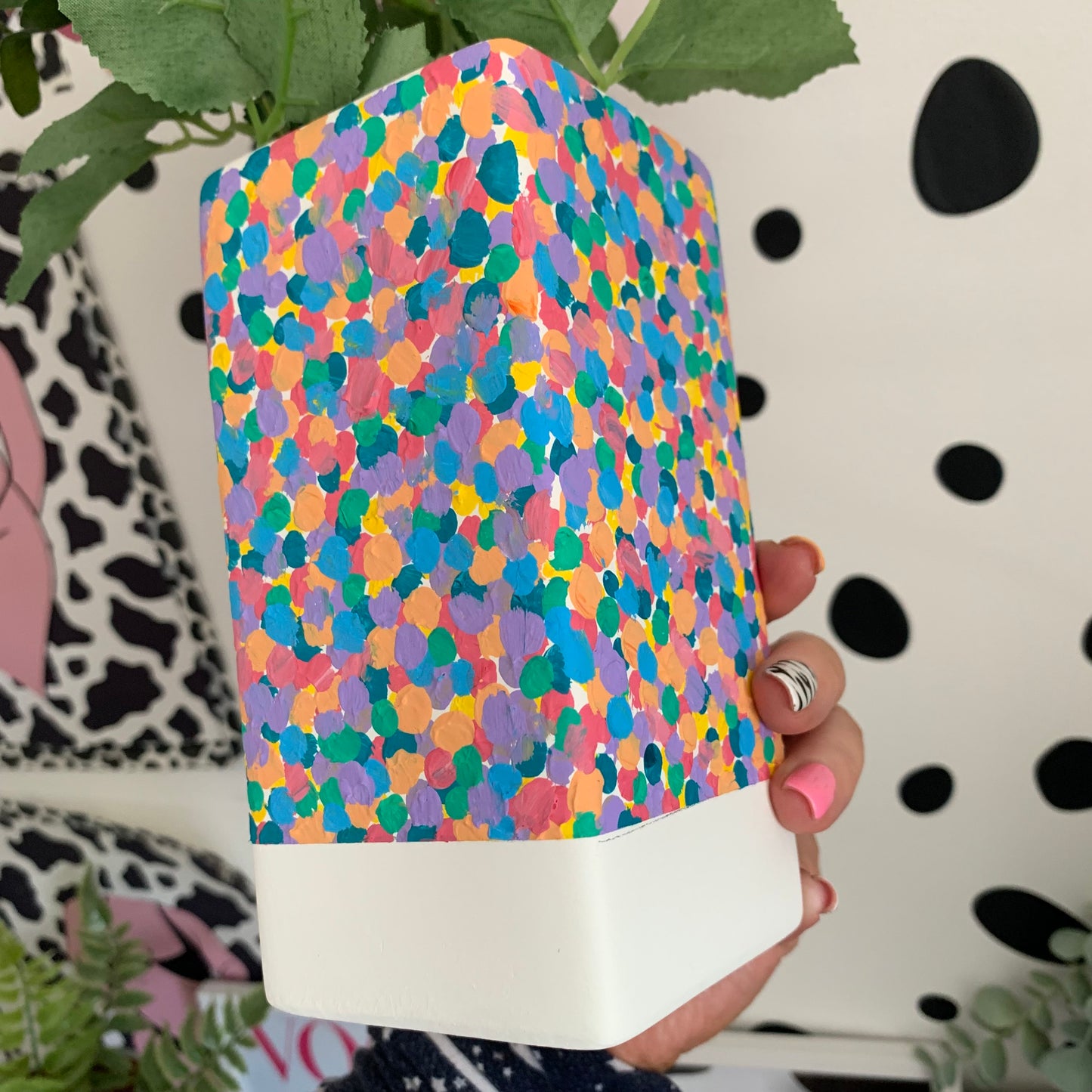 Hand Painted Pantone Colourful Confetti Ceramic Vase