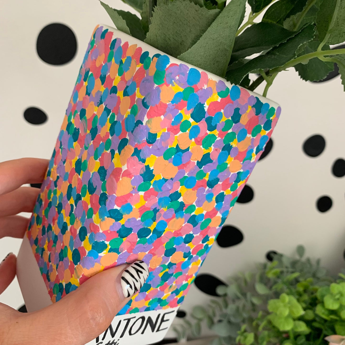 Hand Painted Pantone Colourful Confetti Ceramic Vase