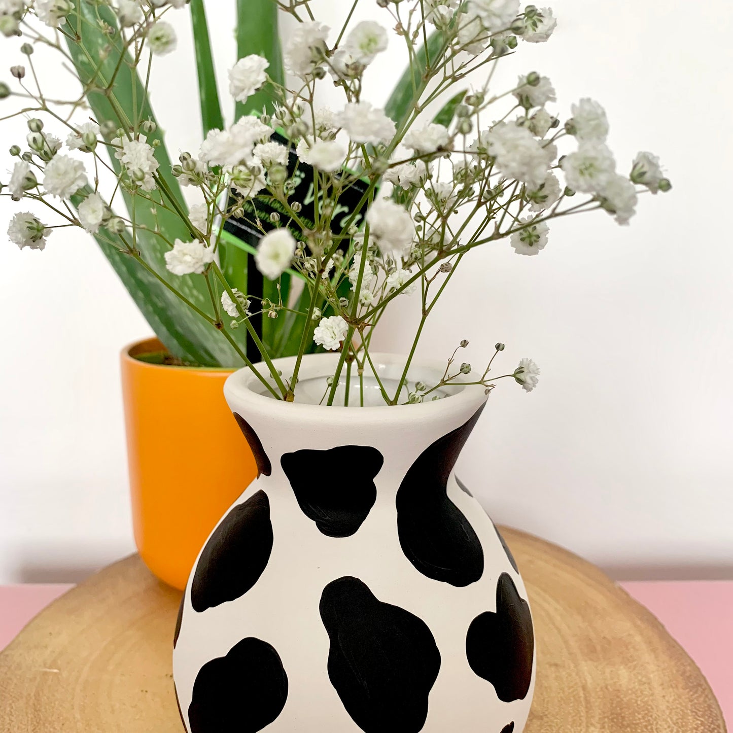 Hand Painted Cow Print Ceramic Vase Bubble